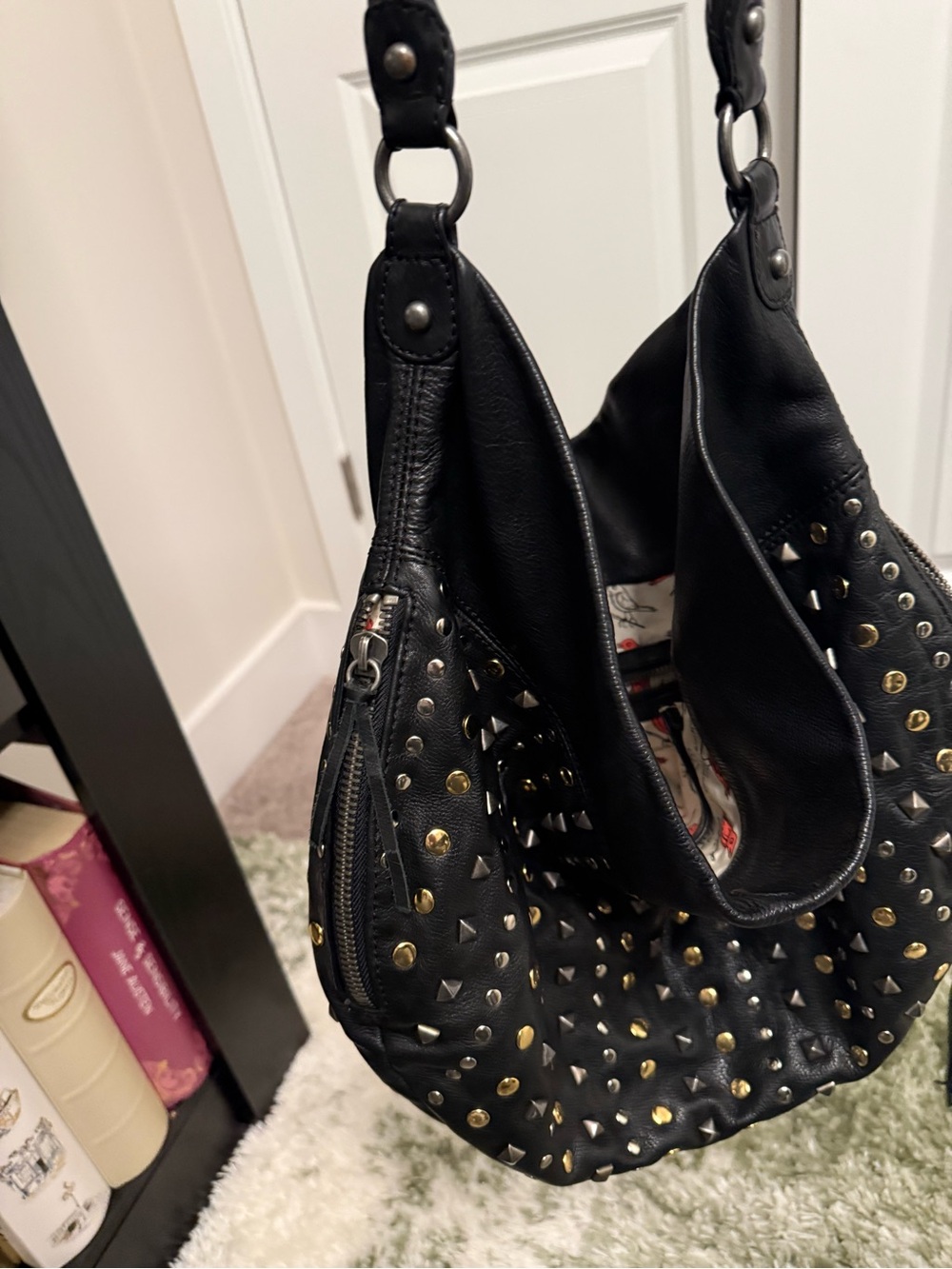 Black Studded Hobo Shoulder Bag Rebecca Minkoff - Picture 5 of 6